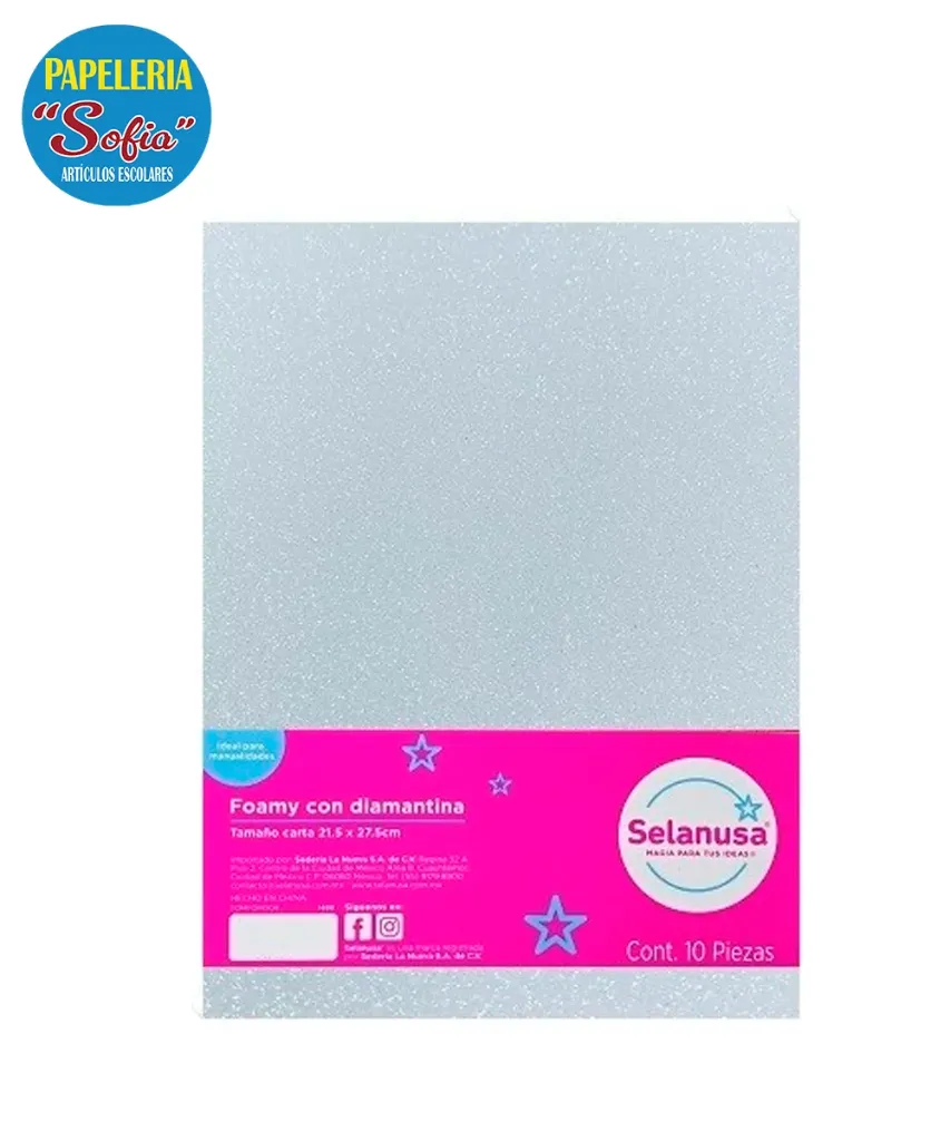 Foamy Diamantado 10pz Blanco