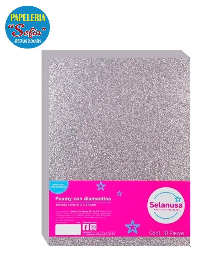 Foamy Diamantado 10pz Plata