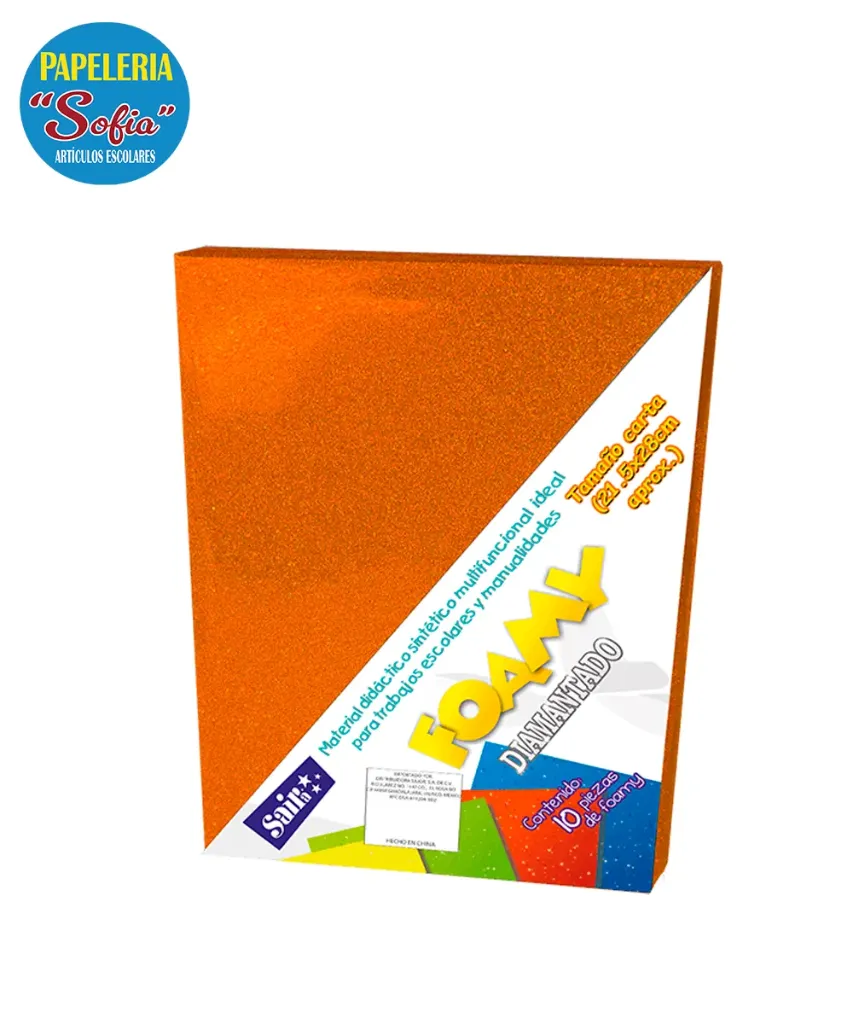 Foamy Diamantado 10pz Naranja