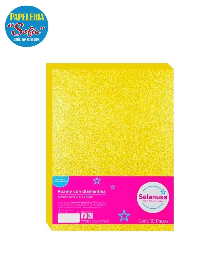 Foamy Diamantado 10pz Amarillo