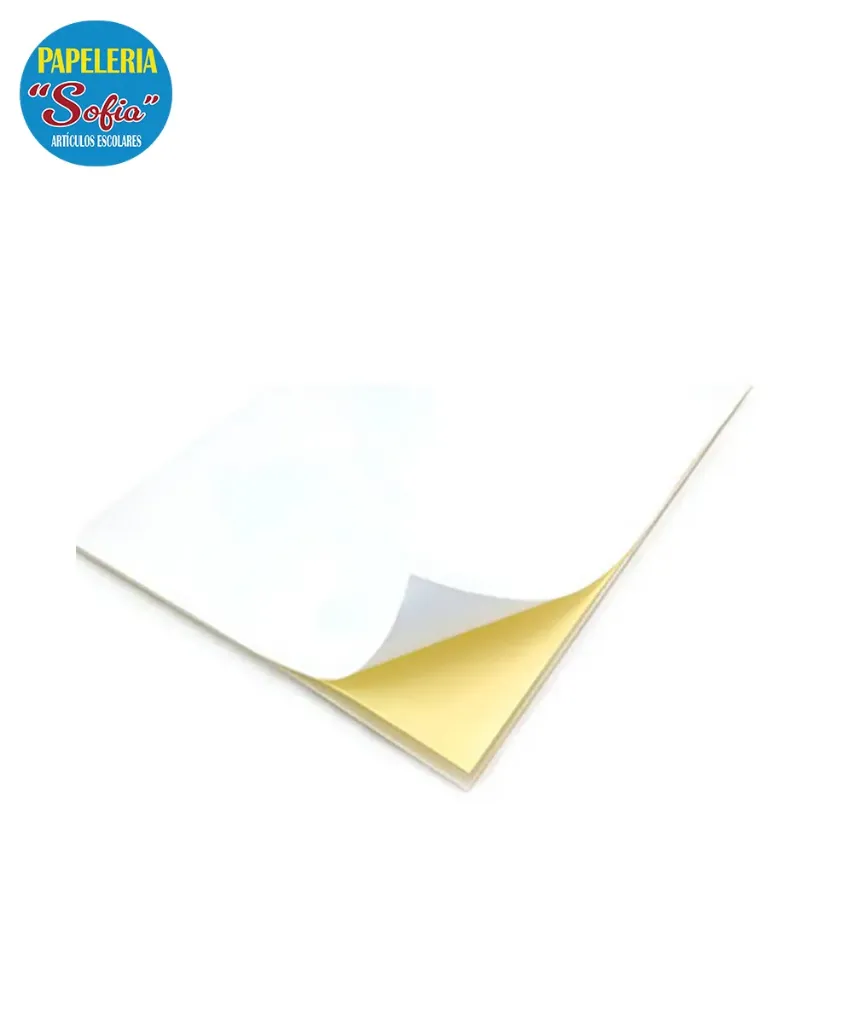 Hoja etiqueta autoadhesiva carta