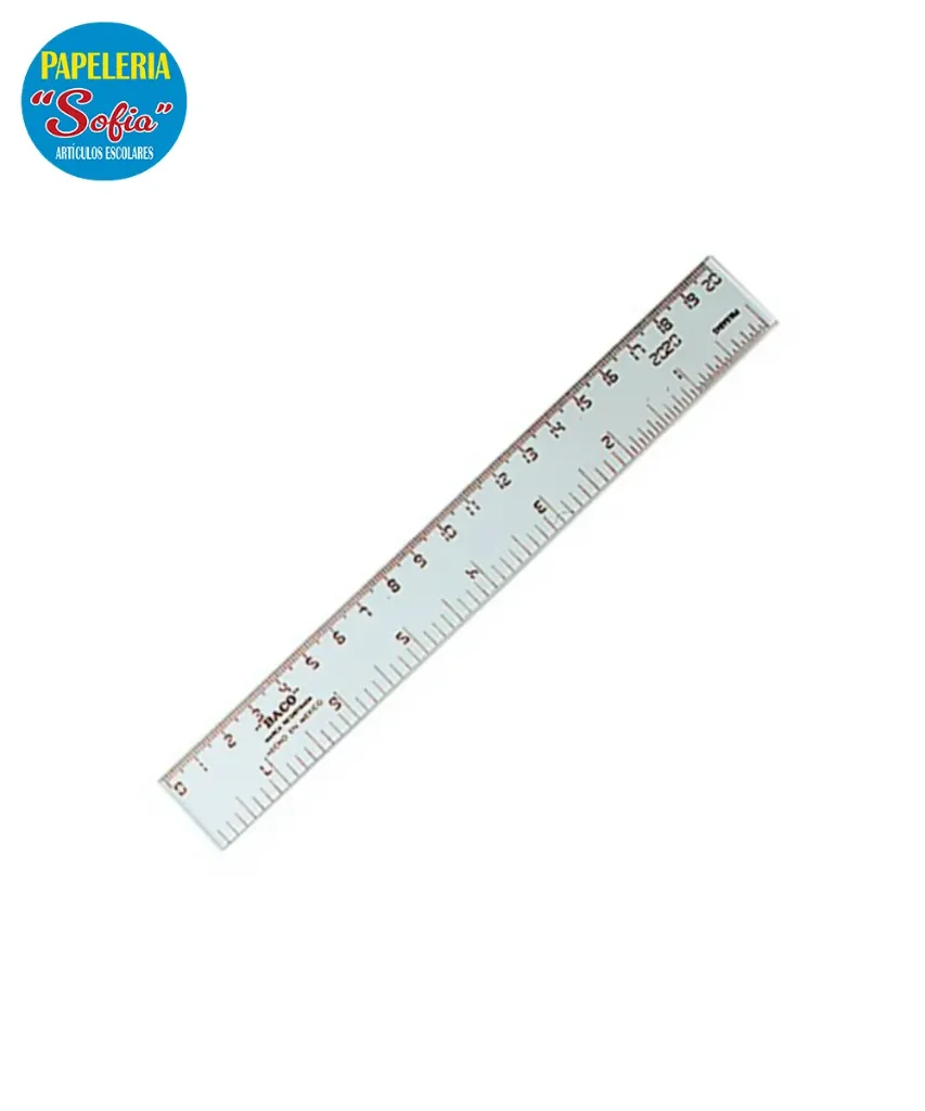 Regla 20cm Plastico