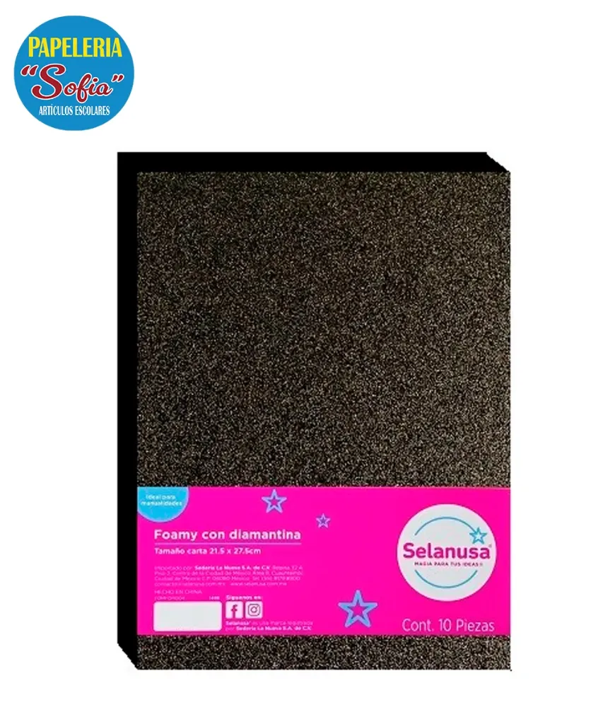 Foamy Diamantado 10pz Negro