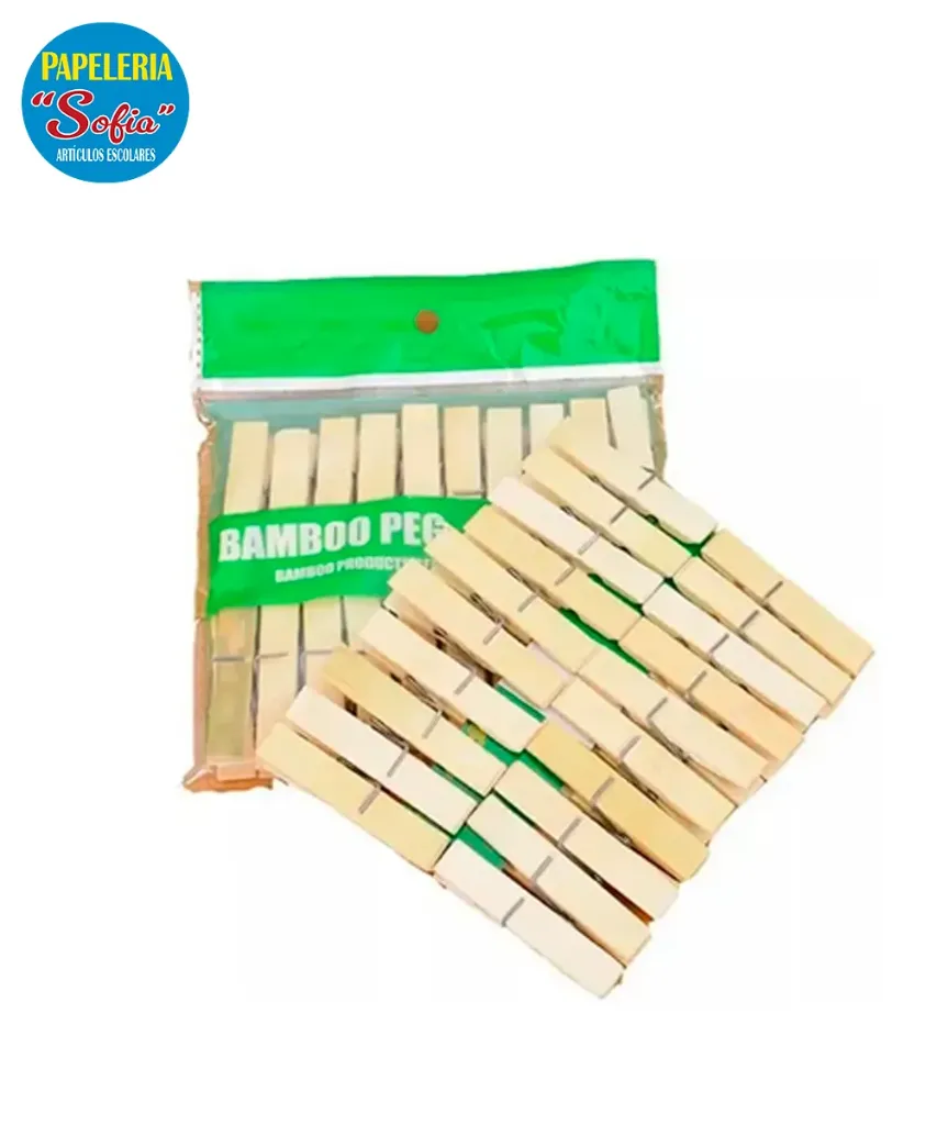 Pinzas Madera Paquete 20pc
