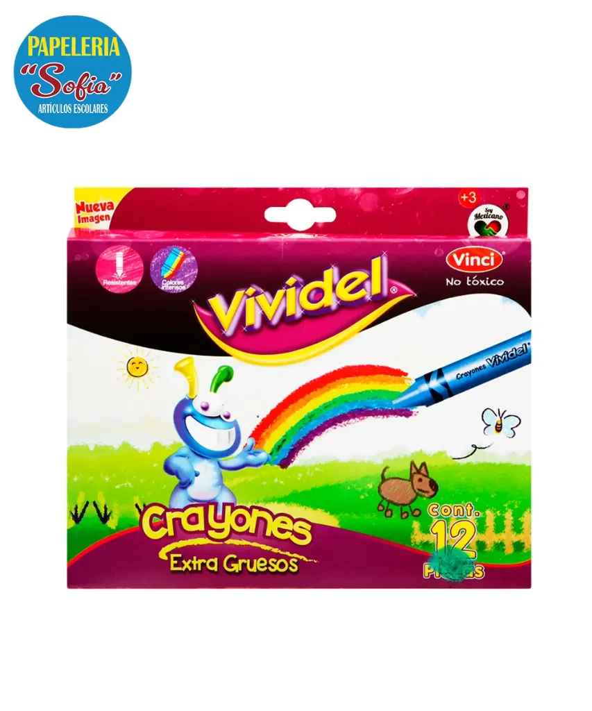 Crayones Vividel Extra Gruesos 12pz