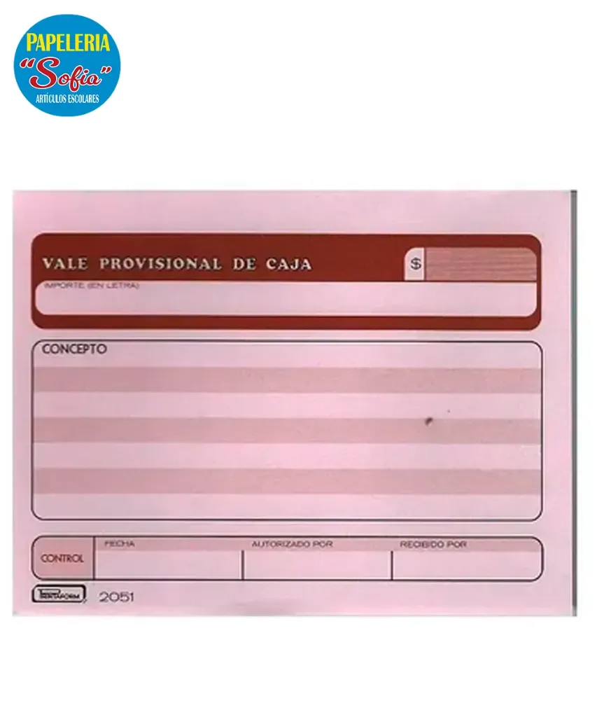 Vale Provisional De Caja