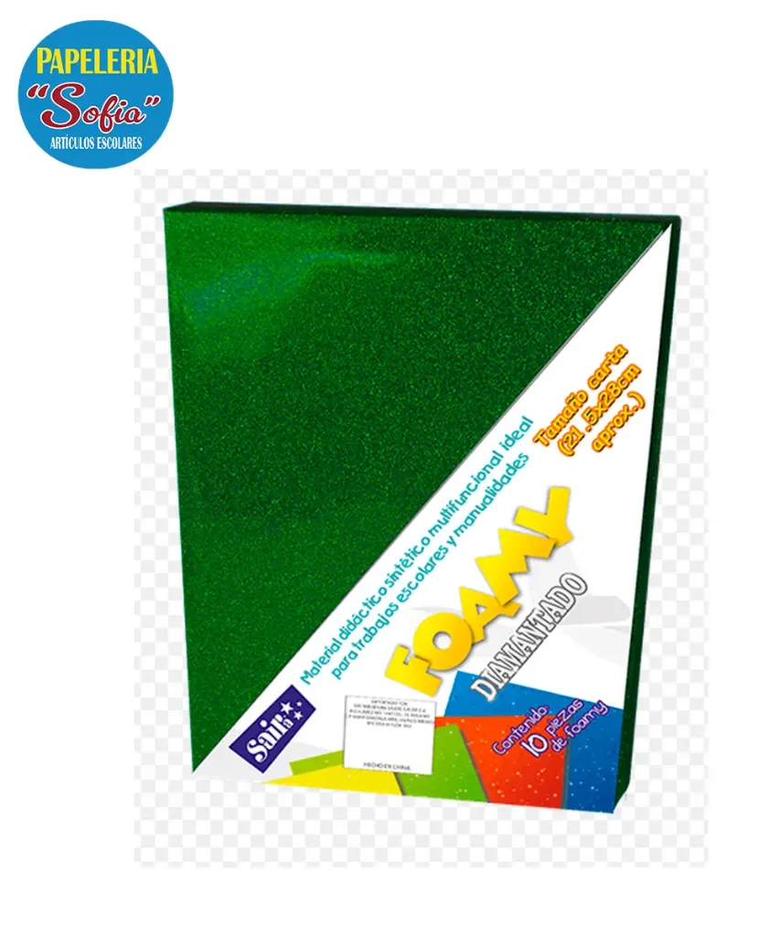 Foamy Diamantado 10pz Verde Bandera