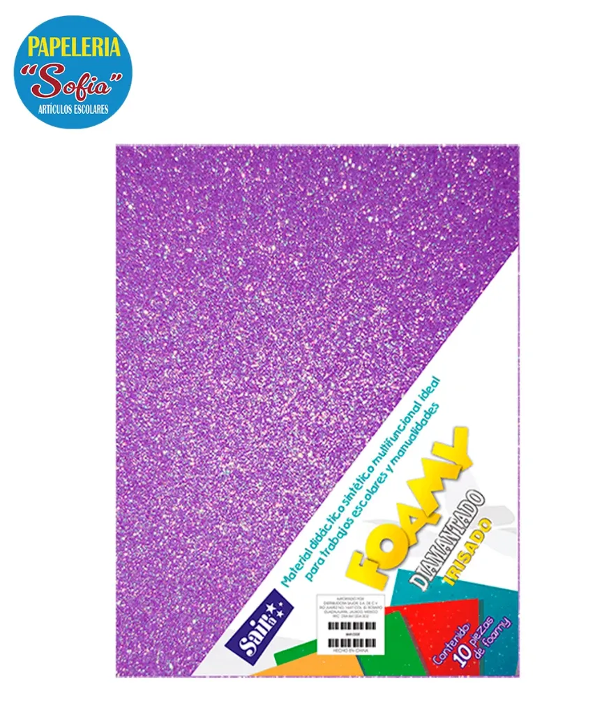Foamy Diamantado Carta Morado 1pz