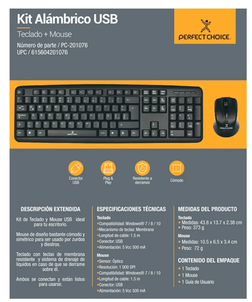 Kit Teclado + Mouse Perfect Choise