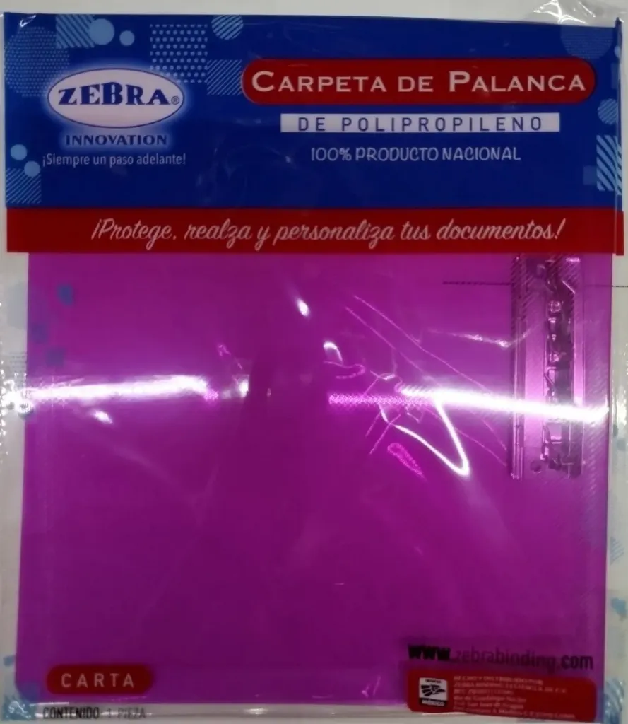 Folder de palanca rosa transparente