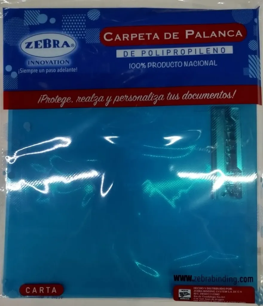Folder de palanca azul transparente