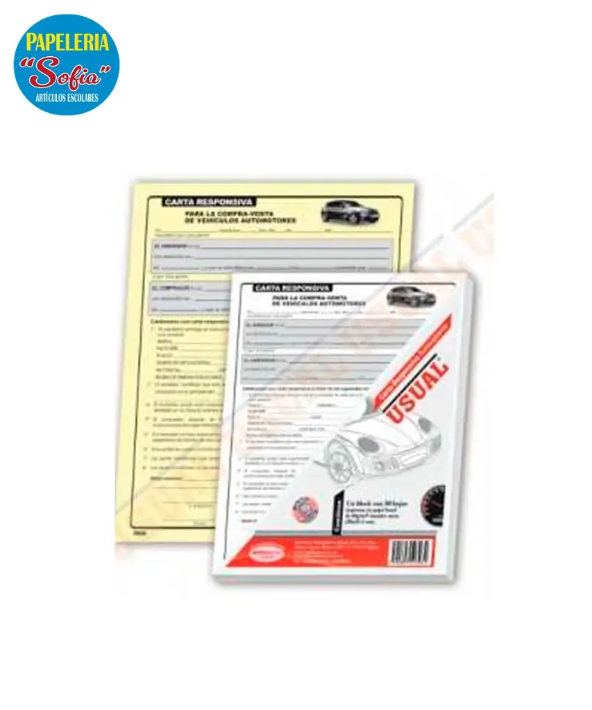Carta responsiva original y copia
