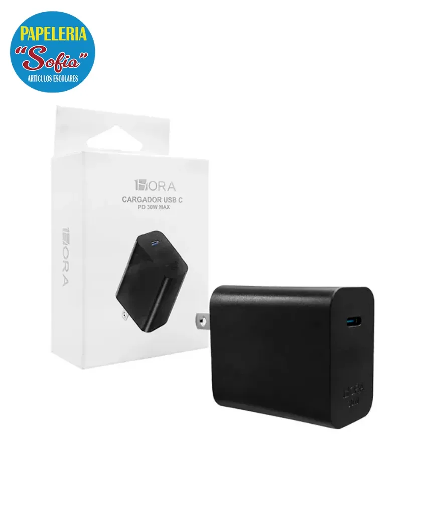 Cargador  GaN 30w tipo-C 1hora