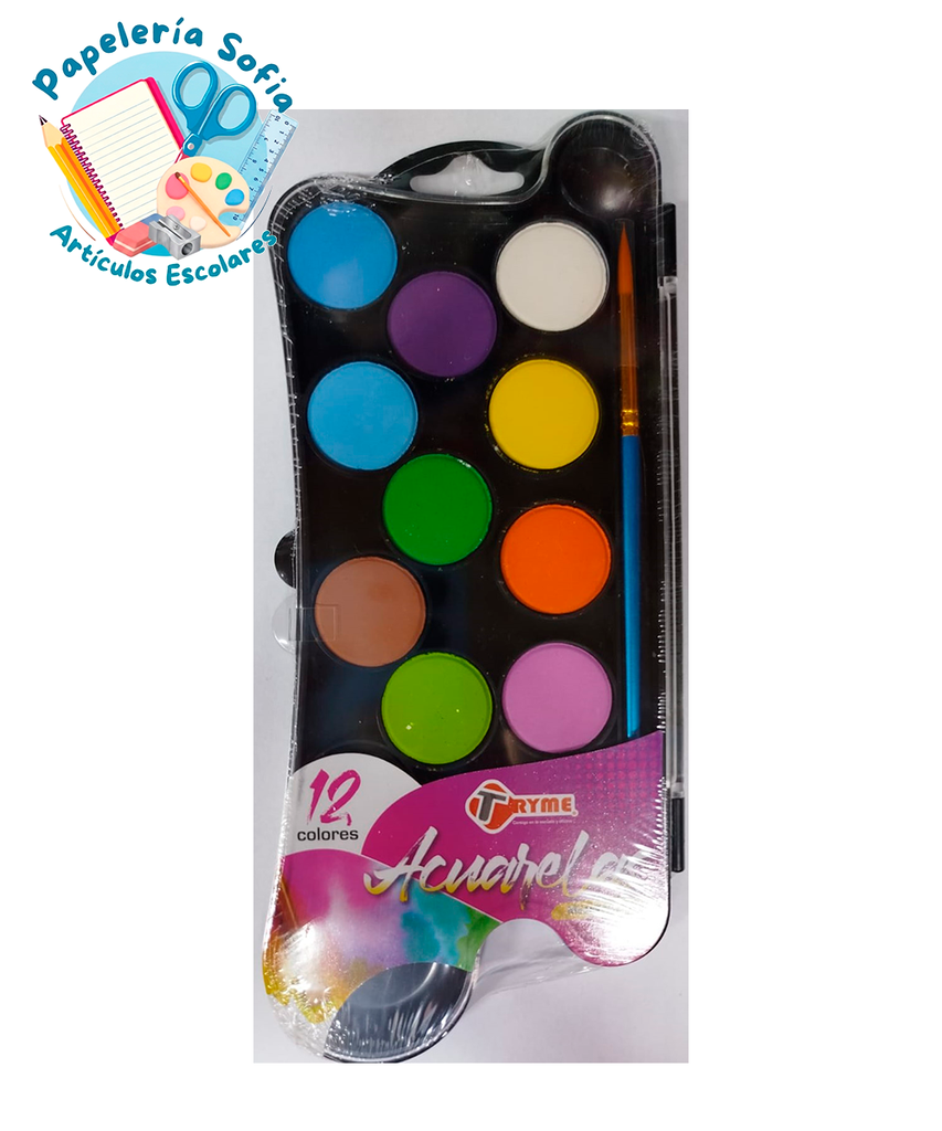 Acuarelas Tryme 12 colores